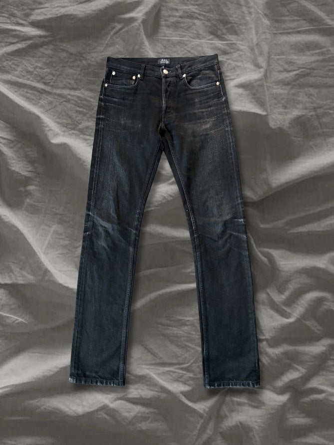 A.P.C. 10s Cotton Petit Standard Faded Black Jeans Size S