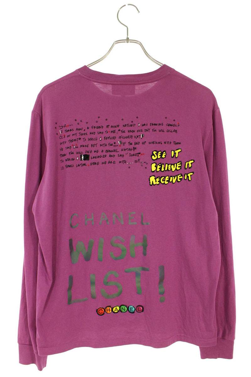CHANEL Sequin Back Print Long Sleeve Top Size M