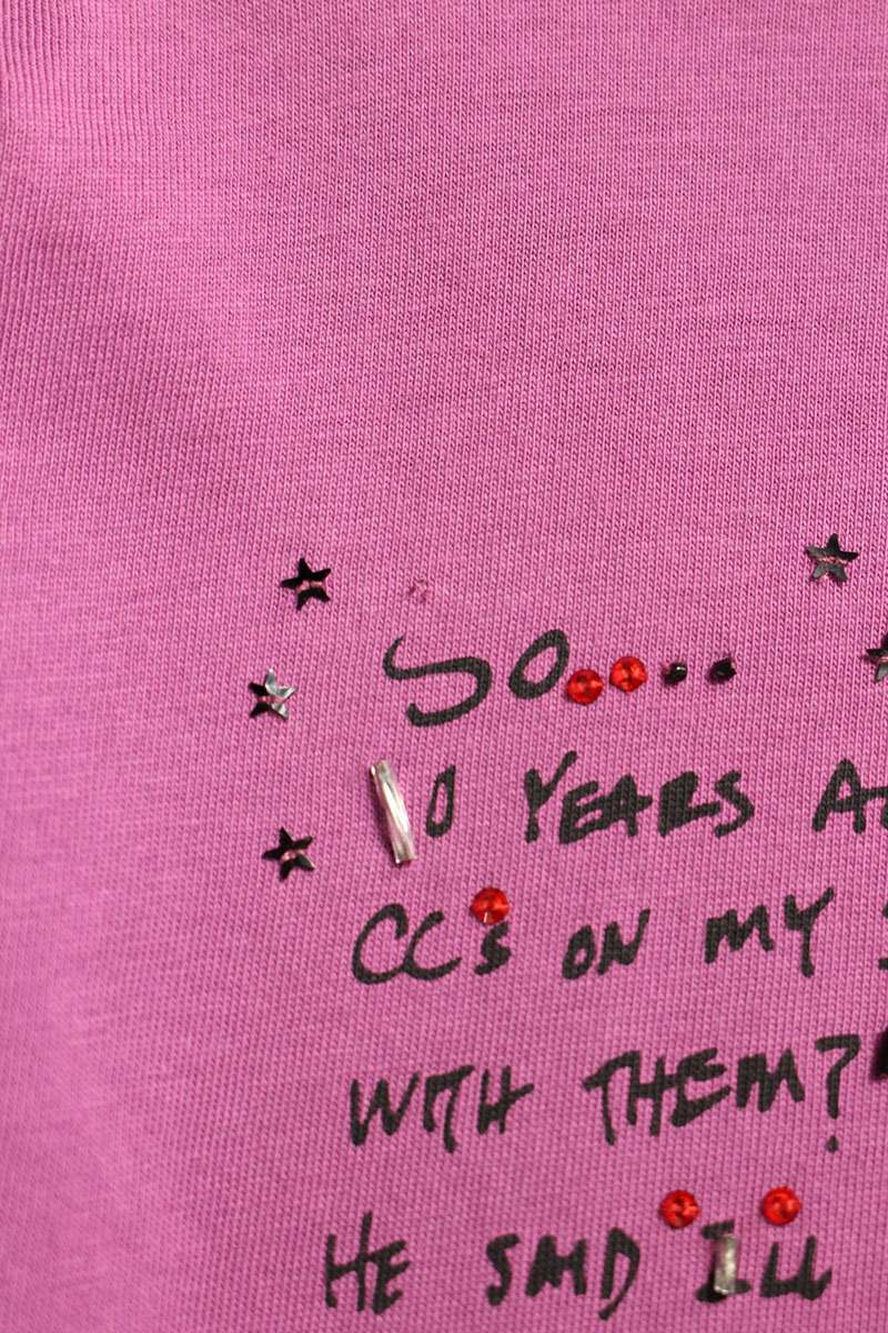 CHANEL Sequin Back Print Long Sleeve Top Size M
