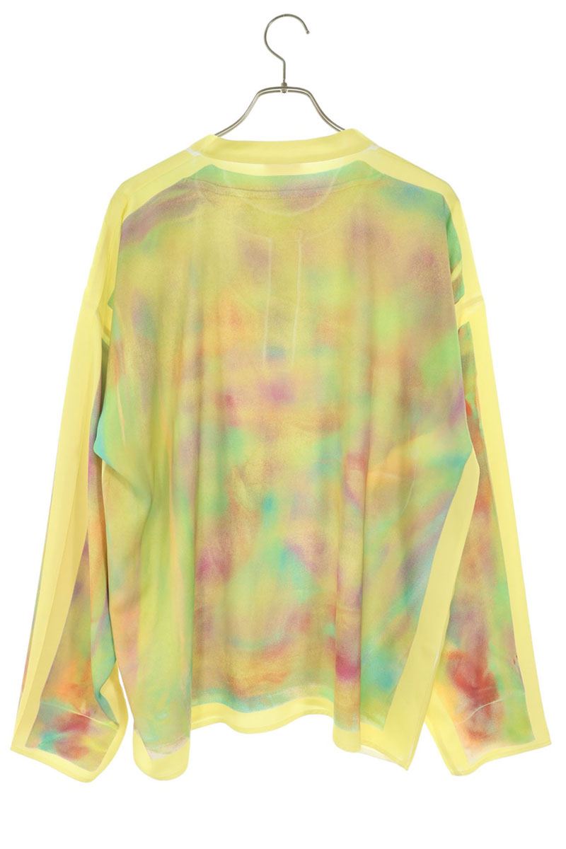DIESEL Transfer Print Henley Long T-Shirt Yellow Size L