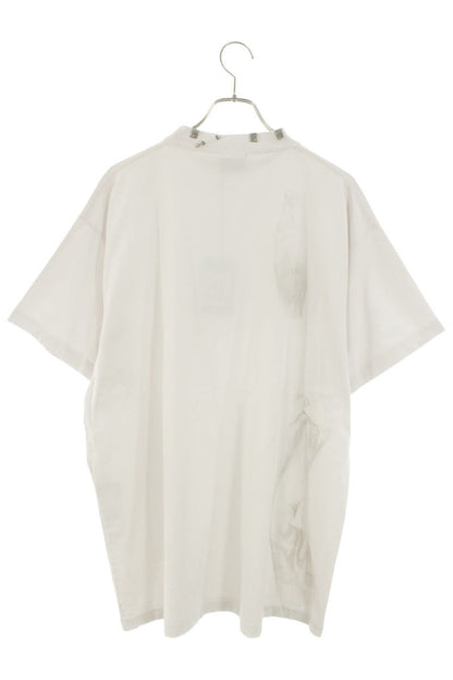 BALENCIAGA Pierced Distressed Crewneck T-shirt White Size XS