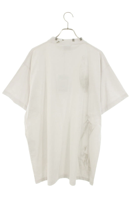 BALENCIAGA Pierced Distressed Crewneck T-shirt White Size XS