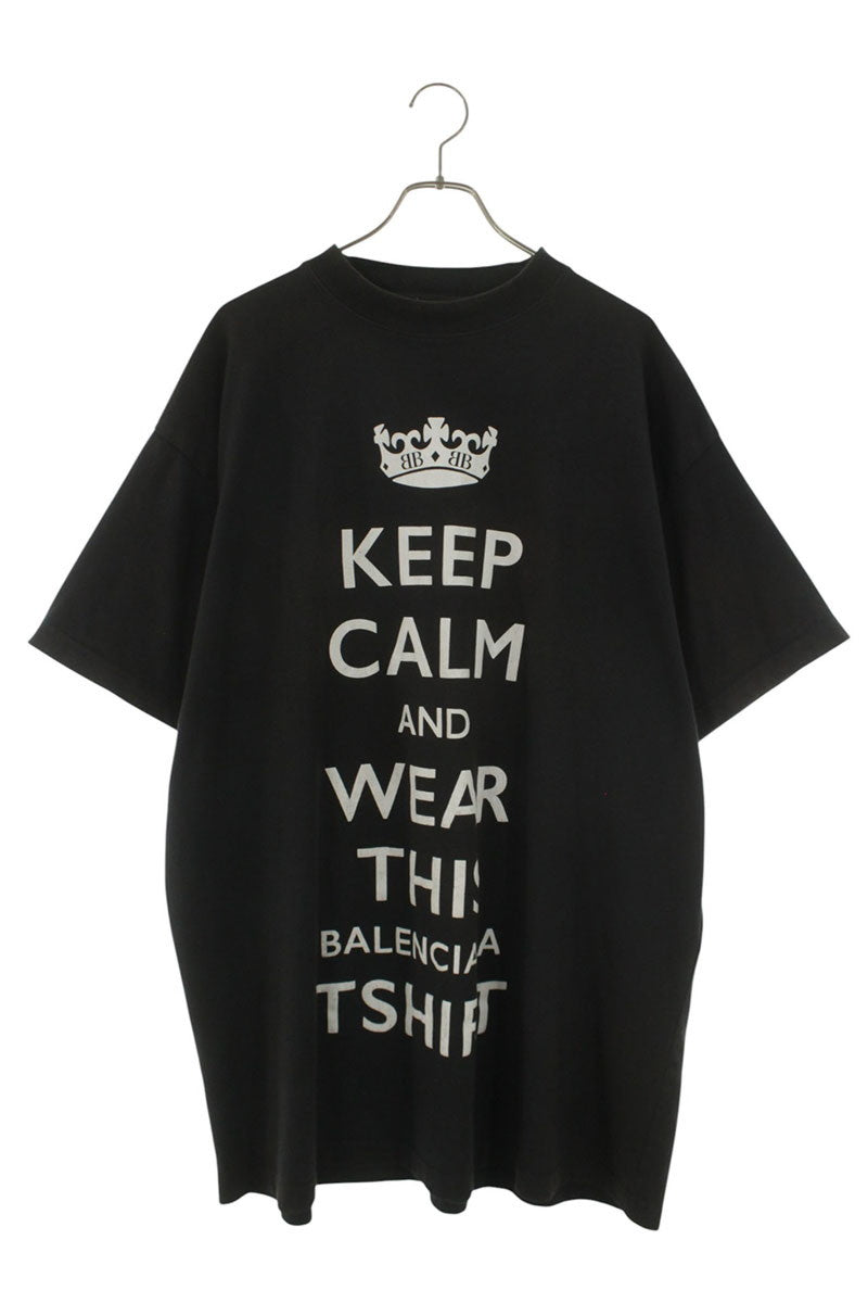 BALENCIAGA Keep Clam T-shirt BB Logo Crown Print Size M