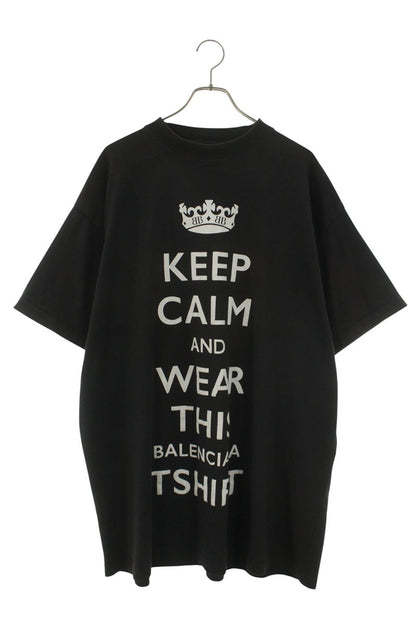 BALENCIAGA Keep Clam T-shirt BB Logo Crown Print Size M