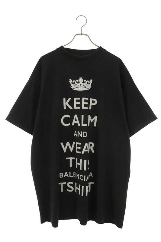 BALENCIAGA Keep Clam T-shirt BB Logo Crown Print Size M