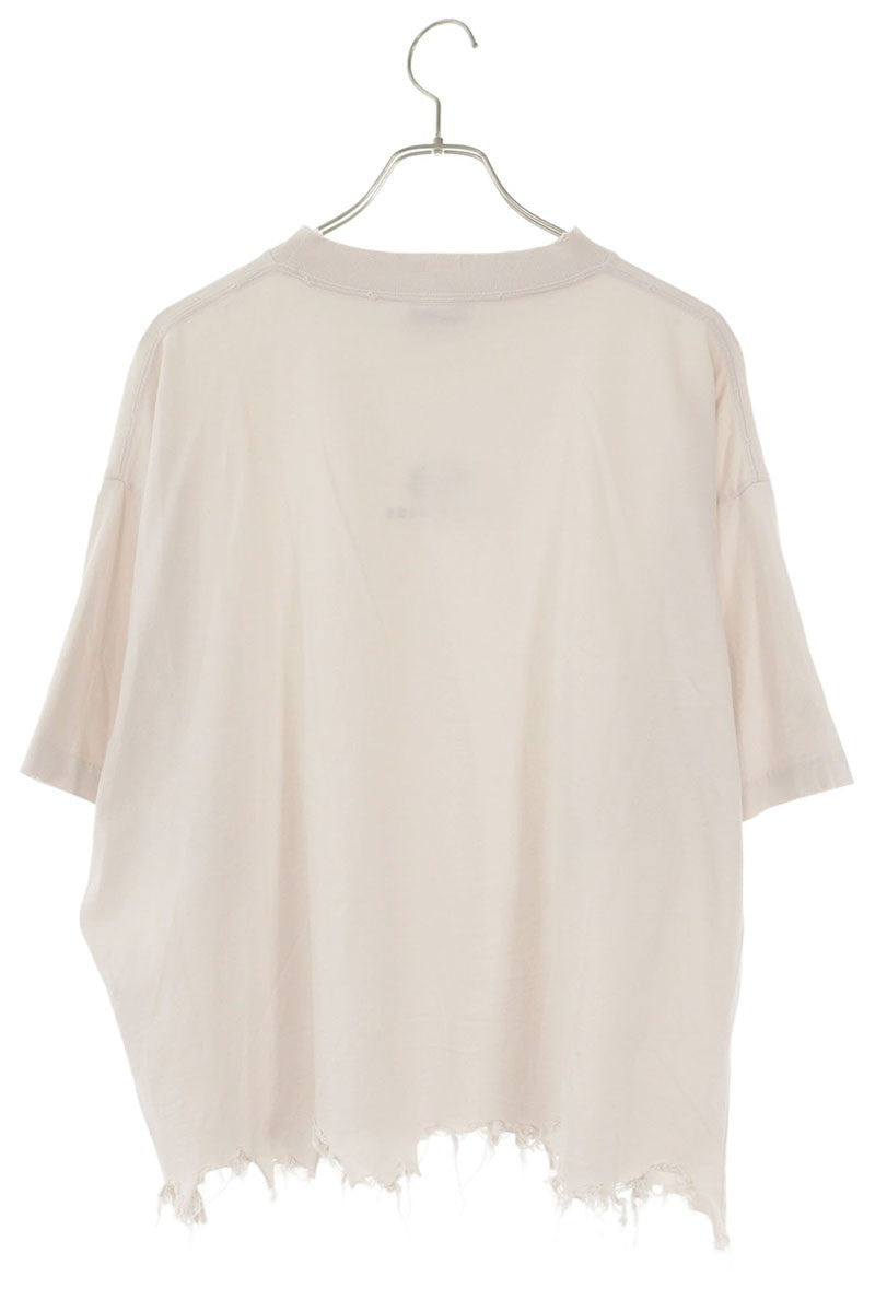 BALENCIAGA 24SS Destroyed Logo T-Shirt Off-White Size S
