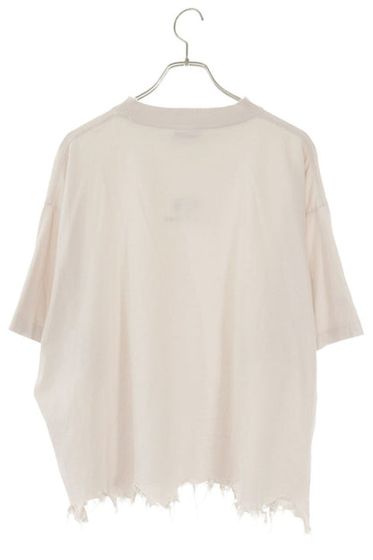 BALENCIAGA 24SS Destroyed Logo T-Shirt Off-White Size S