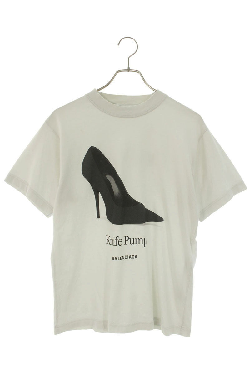 BALENCIAGA KNIFE PUMP Print T-Shirt Gray Size S