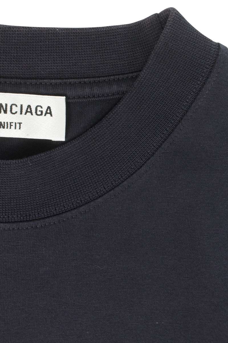 BALENCIAGA College Logo Print T-shirt Navy Size XS