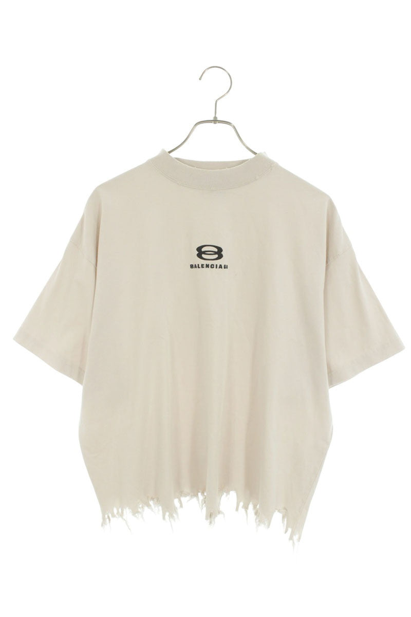 BALENCIAGA 24SS Logo Embroidered Cropped T-Shirt Size XS