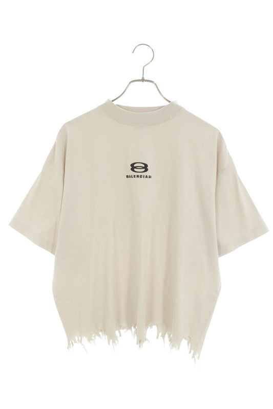 BALENCIAGA 24SS Logo Embroidered Cropped T-Shirt Size XS