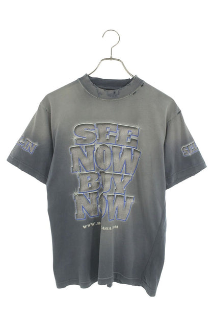 BALENCIAGA SNBN Print Vintage Cotton T-Shirt Light Size S