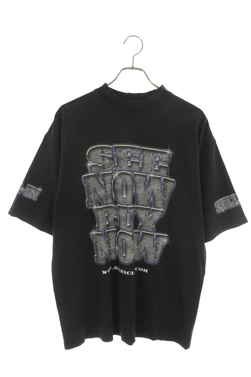 BALENCIAGA 24SS SNBN Print Vintage Cotton T-Shirt Size S