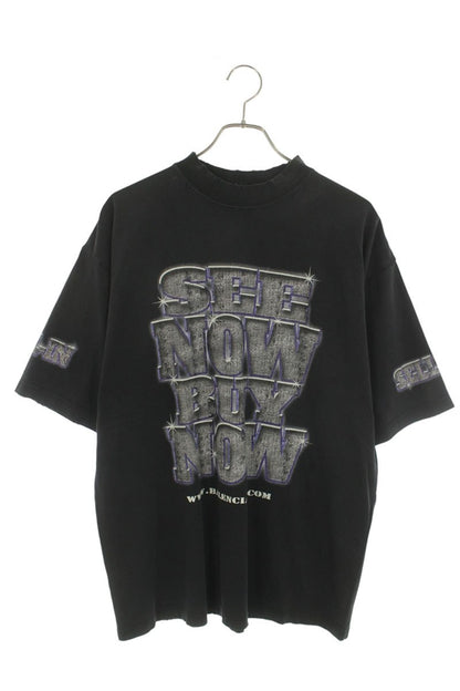 BALENCIAGA 24SS SNBN Print Vintage Cotton T-Shirt Size S