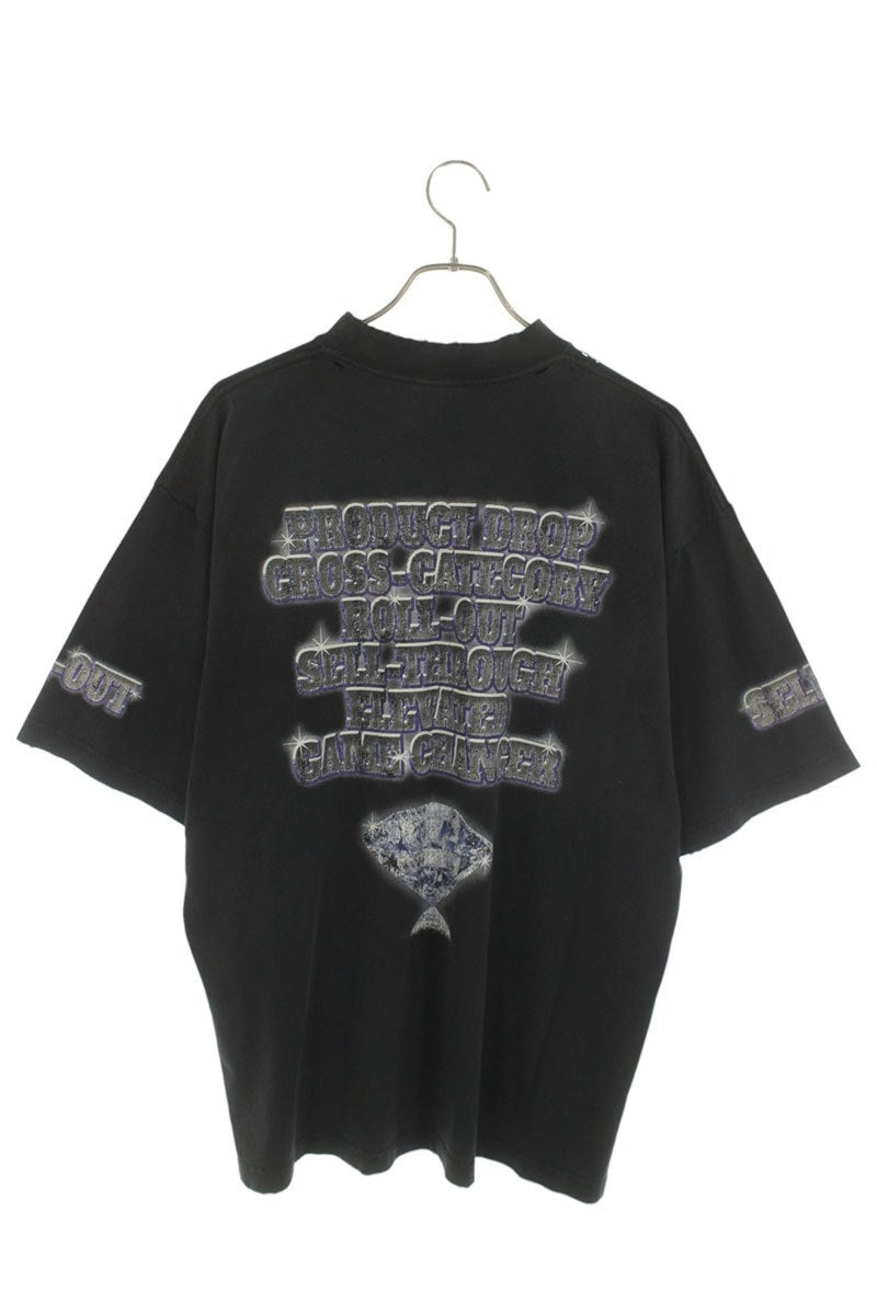 BALENCIAGA 24SS SNBN Print Vintage Cotton T-Shirt Size S