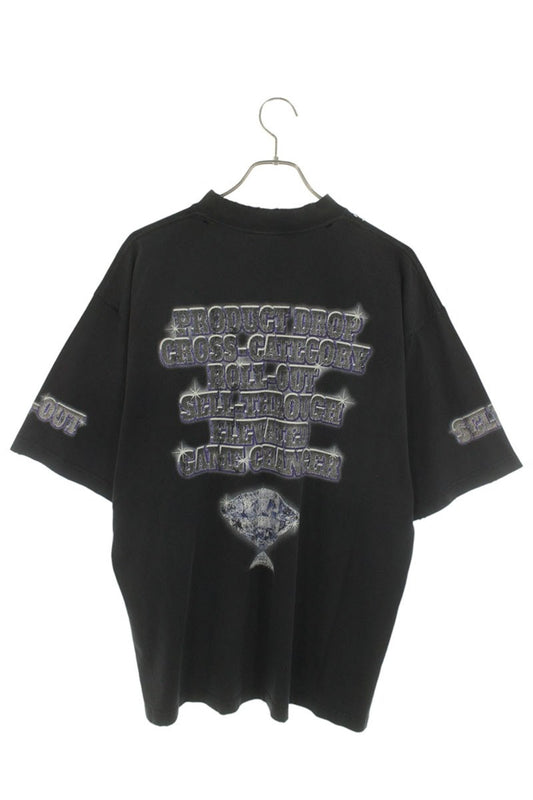 BALENCIAGA 24SS SNBN Print Vintage Cotton T-Shirt Size S