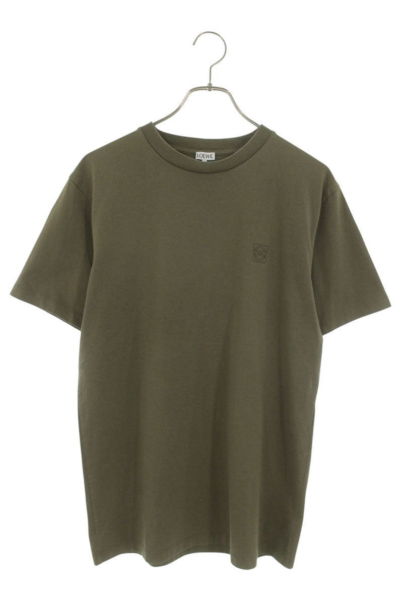 LOEWE Anagram Embroidered Cotton T-Shirt Khaki Size XS