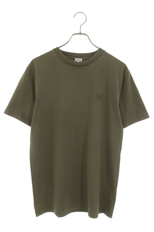 LOEWE Anagram Embroidered Cotton T-Shirt Khaki Size XS