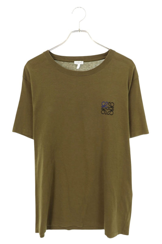 LOEWE Anagram Embroidered Cotton T-Shirt Khaki Size XL