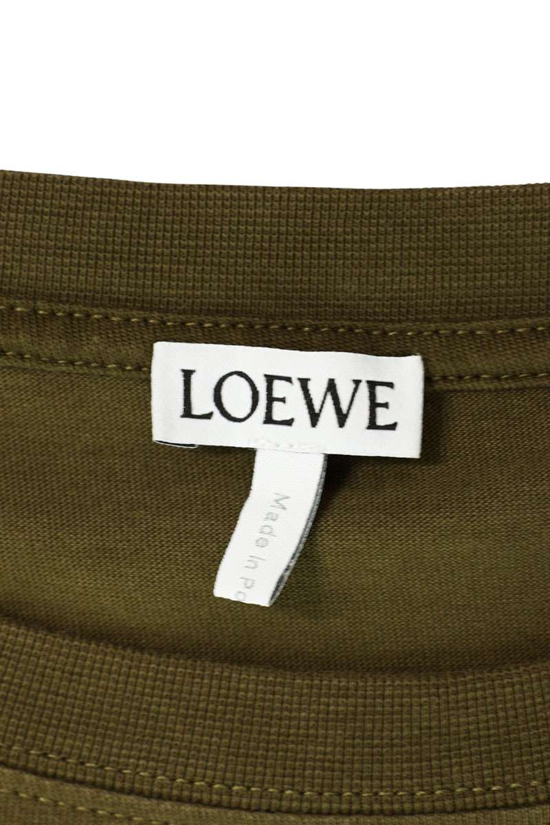LOEWE Anagram Embroidered Cotton T-Shirt Khaki Size XL
