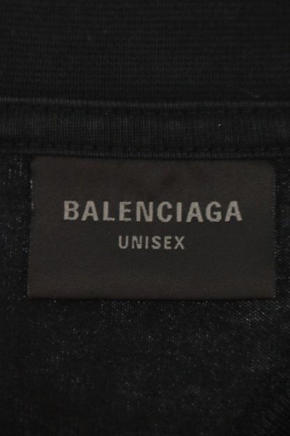 BALENCIAGA BB Logo Oversized Cotton T-Shirt Black Size S