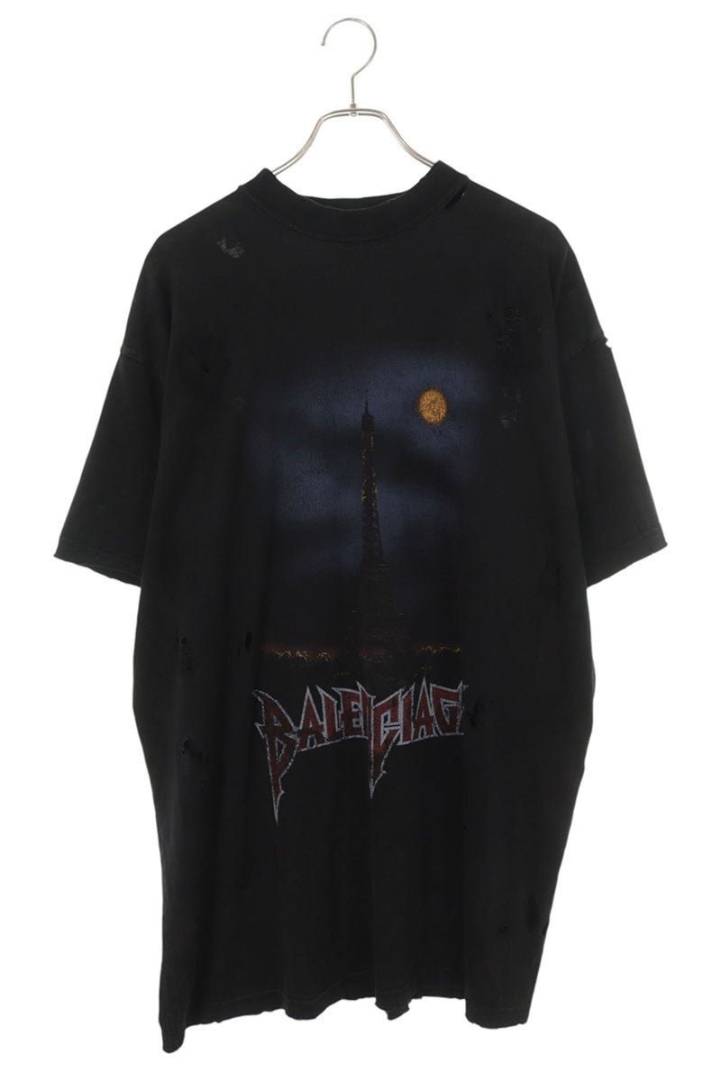 BALENCIAGA Paris Moon Oversized T-Shirt Black Size 2