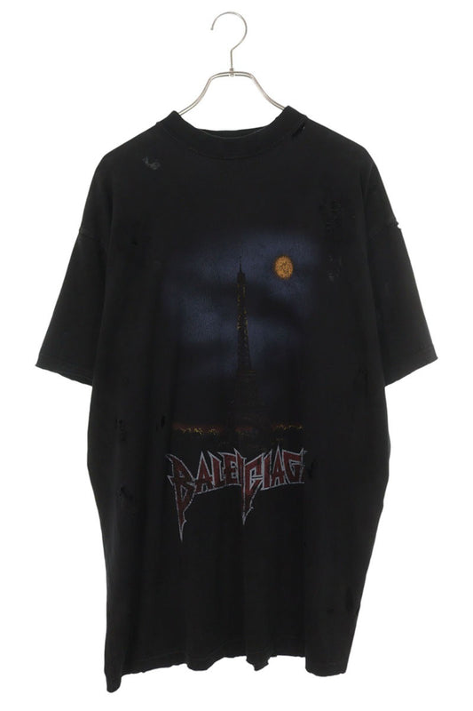 BALENCIAGA Paris Moon Oversized T-Shirt Black Size 2