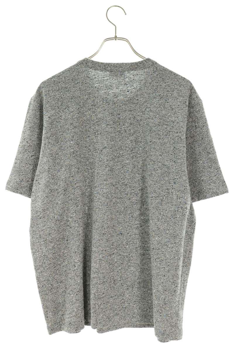 CHANEL 26AW Coco Mark Knit T-Shirt Gray Silk Blend Size 46