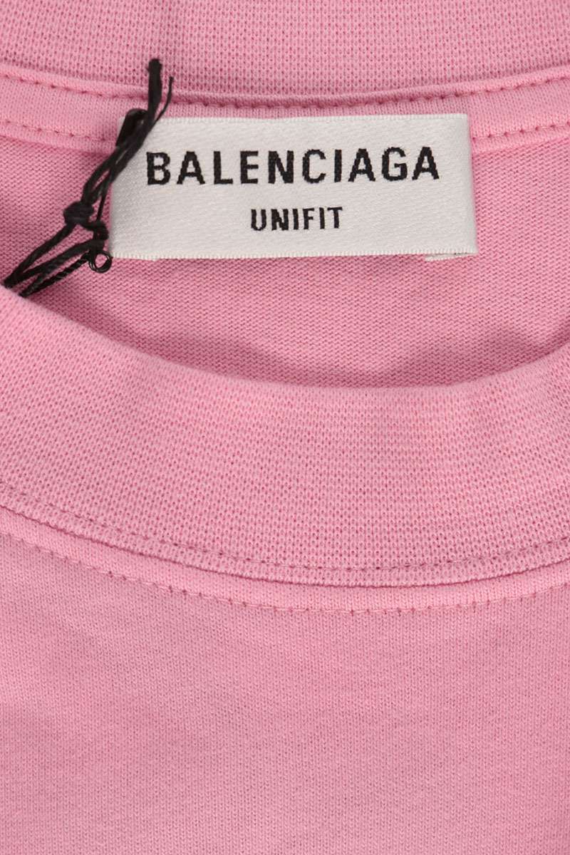 BALENCIAGA Rhinestone Oversized T-Shirt Pink Size 1