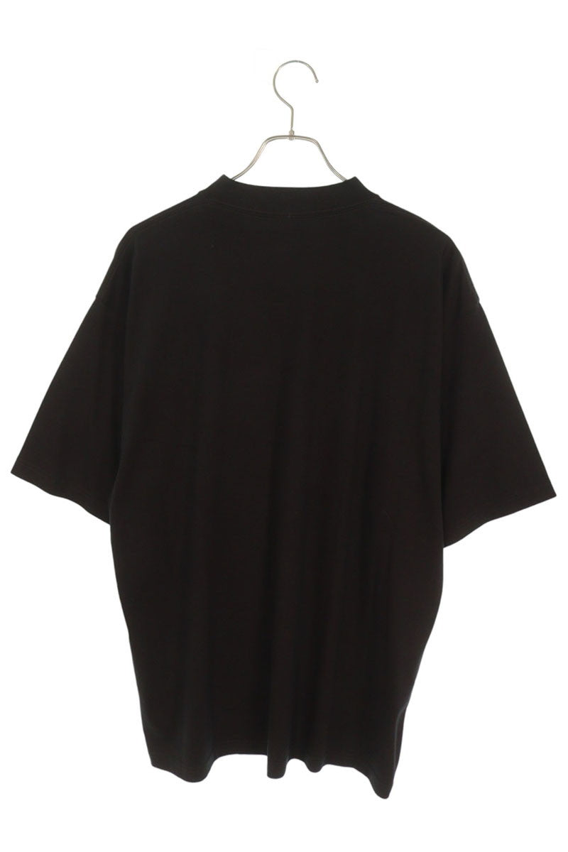 BALENCIAGA Embroidered Logo Cotton T-Shirt Black Size S