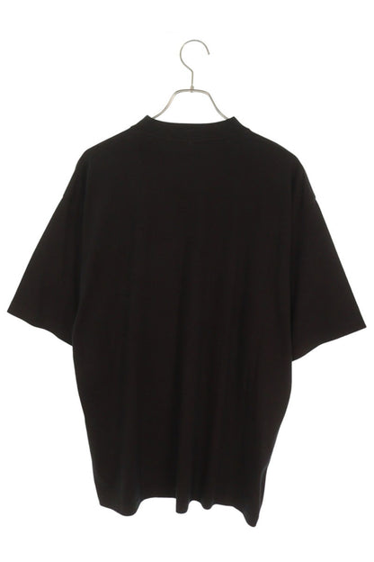 BALENCIAGA Embroidered Logo Cotton T-Shirt Black Size S