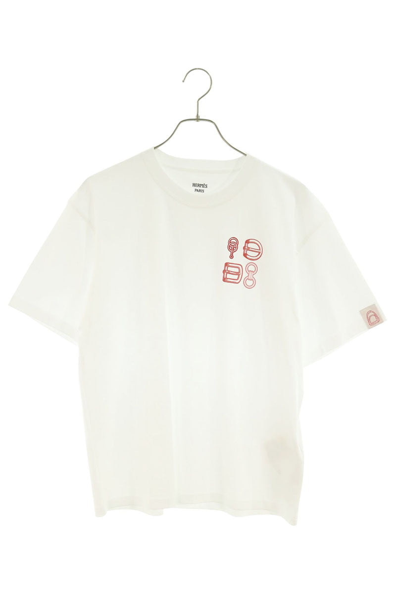 HERMES H6H4622DC Maxi Print Cotton T-Shirt Size 42
