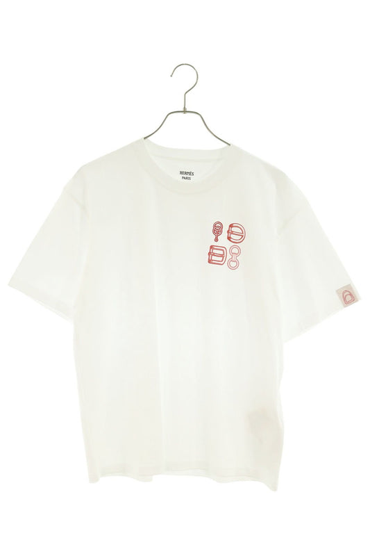 HERMES H6H4622DC Maxi Print Cotton T-Shirt Size 42