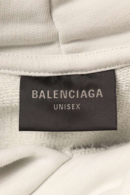 BALENCIAGA 25SS Distressed Logo Pullover Hoodie Gray Size S