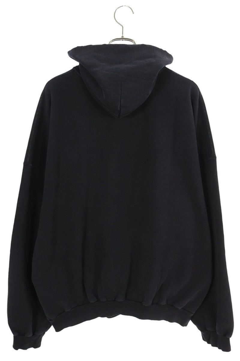 BALENCIAGA 25SS Distressed Logo Pullover Hoodie Size XS