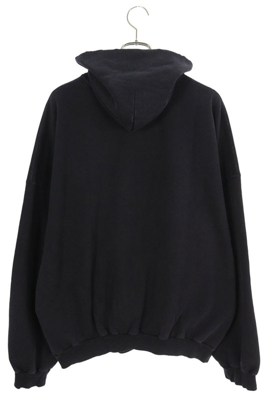 BALENCIAGA 25SS Distressed Logo Pullover Hoodie Size XS