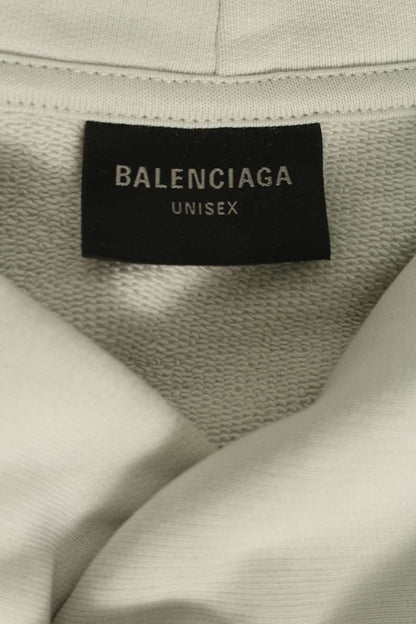 BALENCIAGA 25SS Distressed Logo Pullover Hoodie Lt Size M