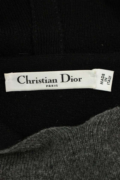 Christian Dior J'DIOR Back Logo Cashmere Hoodie Gray Size 38
