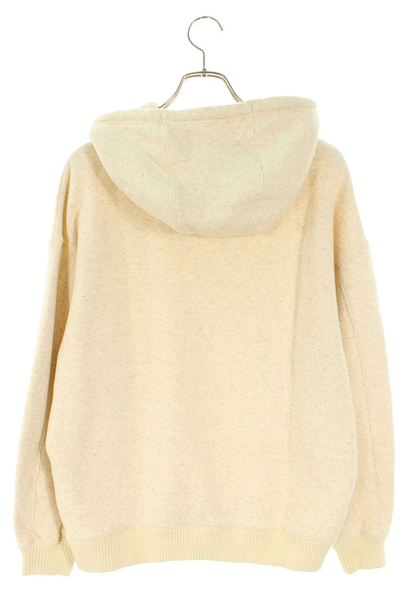 LOEWE Logo Print Pullover Hoodie Cotton Blend Beige Size XS