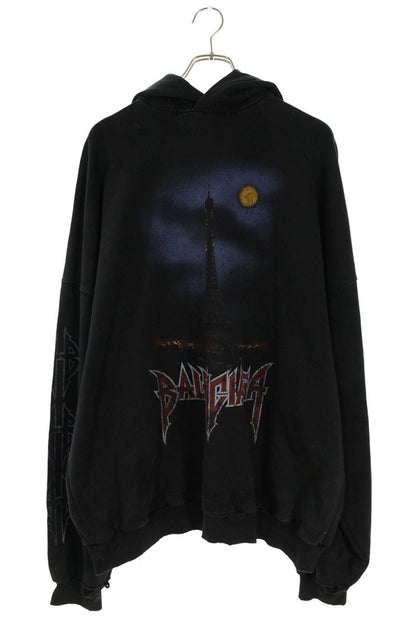 BALENCIAGA Pari Moon Vintage Pullover Hoodie Black Size M