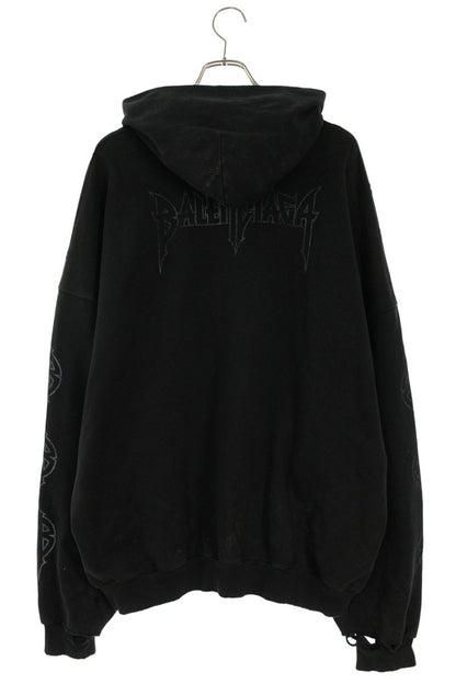 BALENCIAGA Pari Moon Vintage Pullover Hoodie Black Size M