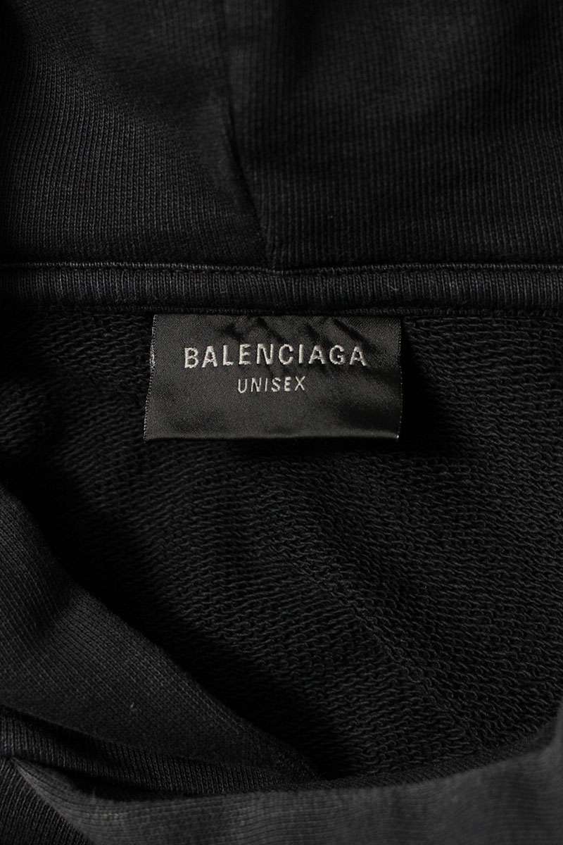BALENCIAGA Pari Moon Vintage Pullover Hoodie Black Size M