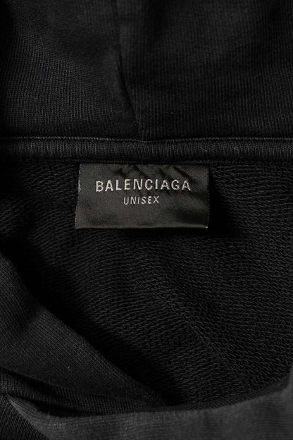 BALENCIAGA Pari Moon Vintage Pullover Hoodie Black Size M