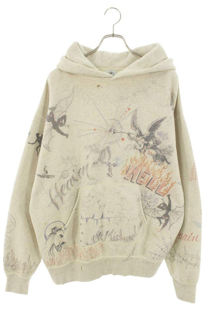 Saint Michael Dr Woo Graphic Hoodie Beige Size XL