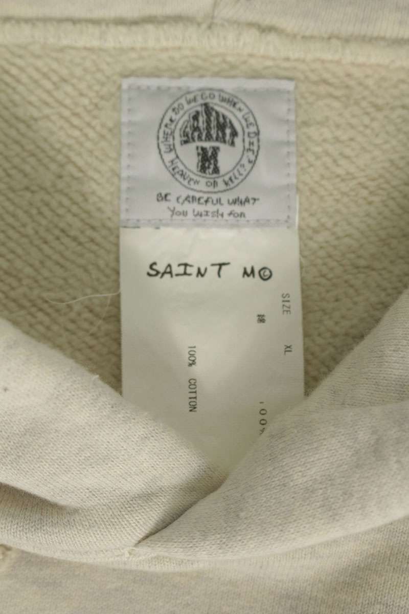 Saint Michael Dr Woo Graphic Hoodie Beige Size XL