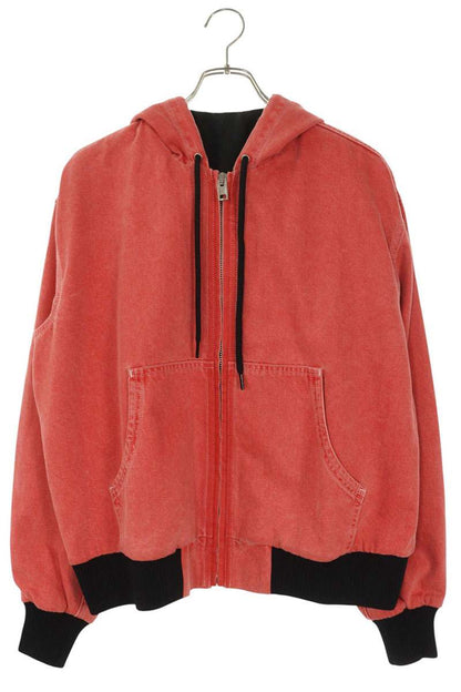 ALEXANDER WANG Red Black Cotton Two-Tone Zip Hoodie Size XS