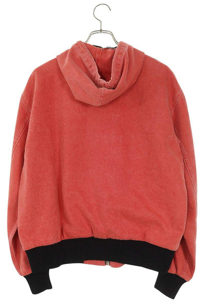 ALEXANDER WANG Red Black Cotton Two-Tone Zip Hoodie Size XS