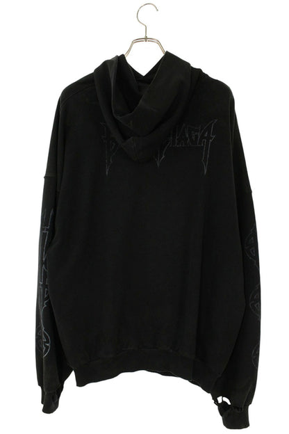 BALENCIAGA Pari Moon Vintage Pullover Hoodie Black Size XS