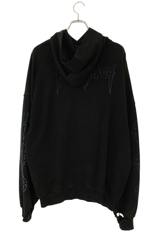 BALENCIAGA Pari Moon Vintage Pullover Hoodie Black Size XS