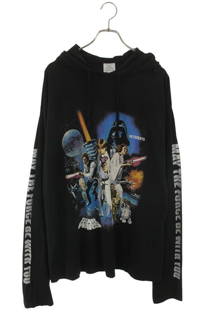 VETEMENTS 20AW Movie Poster Hooded Long Sleeve Black Size XS